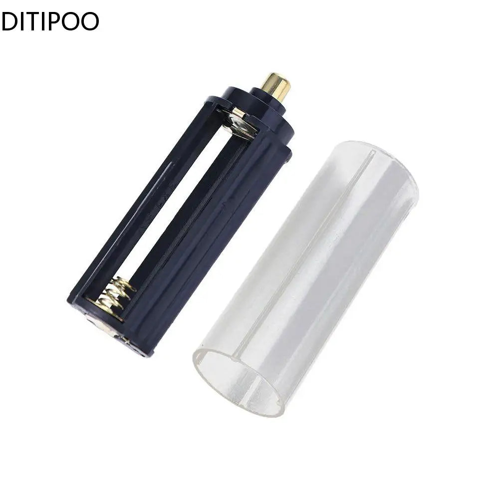 2 In 1 Plastic 18650 Battery Tube White Casing Sheath Tube AAA Battery Storage Boxes Holder organizer for Flashlight Torch Lamp Oasis Select