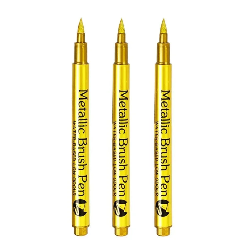 Metallic Waterproof Permanent Marker Pens DIY Epoxy Resin Mold Gold