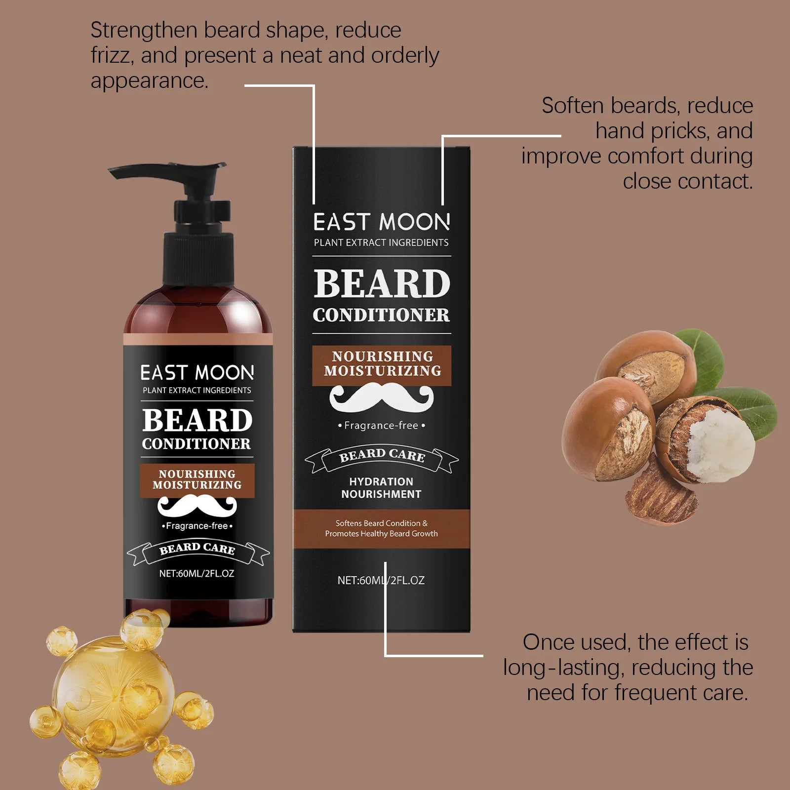 Men's Beard Nourishing Cream – Moisturizing & Softening 60ml Beard Nourishing Cream Oasis Select