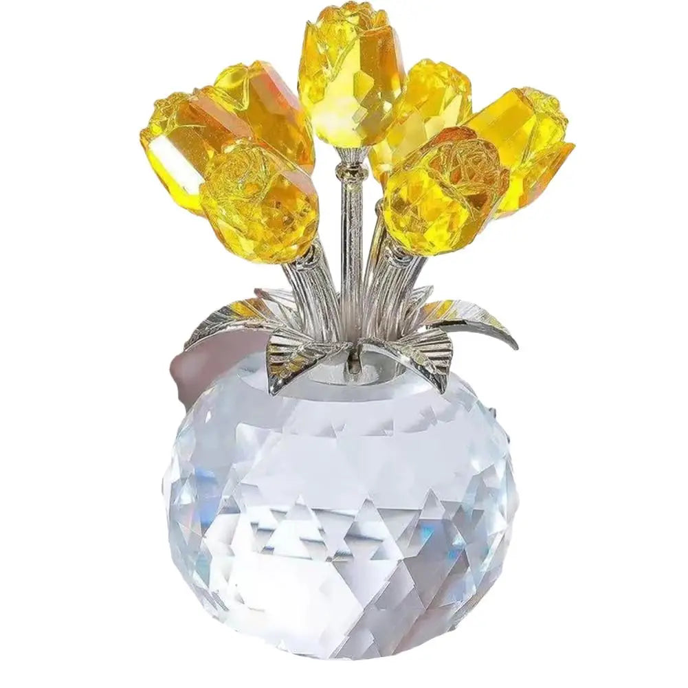 Crystal Rose with Vase – Romantic Valentine's Gift & Decor
