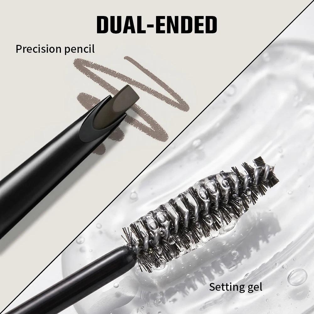2 IN 1 Waterproof Brow Pencil & Gel Sweat Resistant Long Lasting Eyebrow Makeup Natural Smudge Proof Lifting Eyebrow Cosmeti Oasis Select