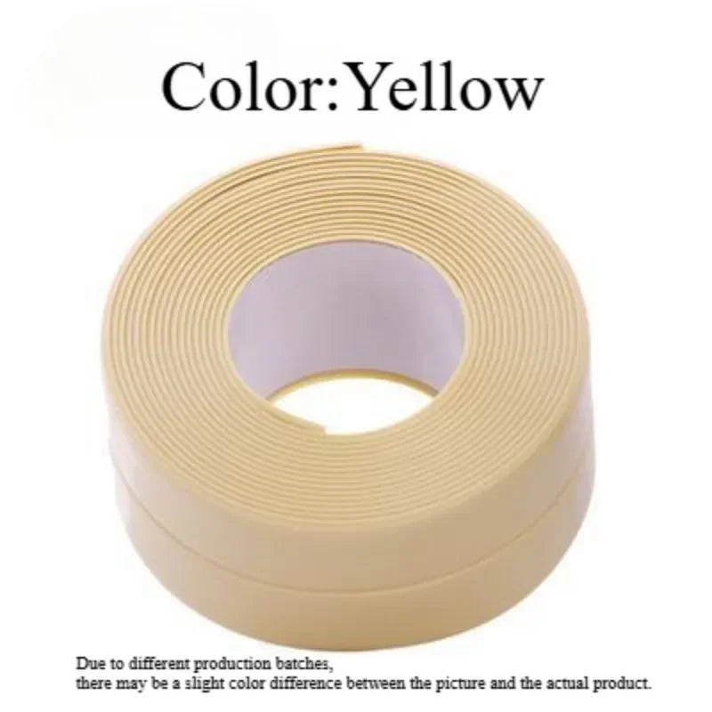 1 Roll of Waterproof White PVC Self-Adhesive Tape - Perfect for Bathroom, Sink & Kitchen - Super Strong Stickiness! Oasis Select Yellow 3.2m 2.2cm