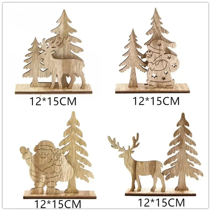 Wooden Ornaments Craft Predrilled Wood Slice Christmas Tree Hanging Embellishments Decoration DIY Souvenir Gift for Kids Oasis Select