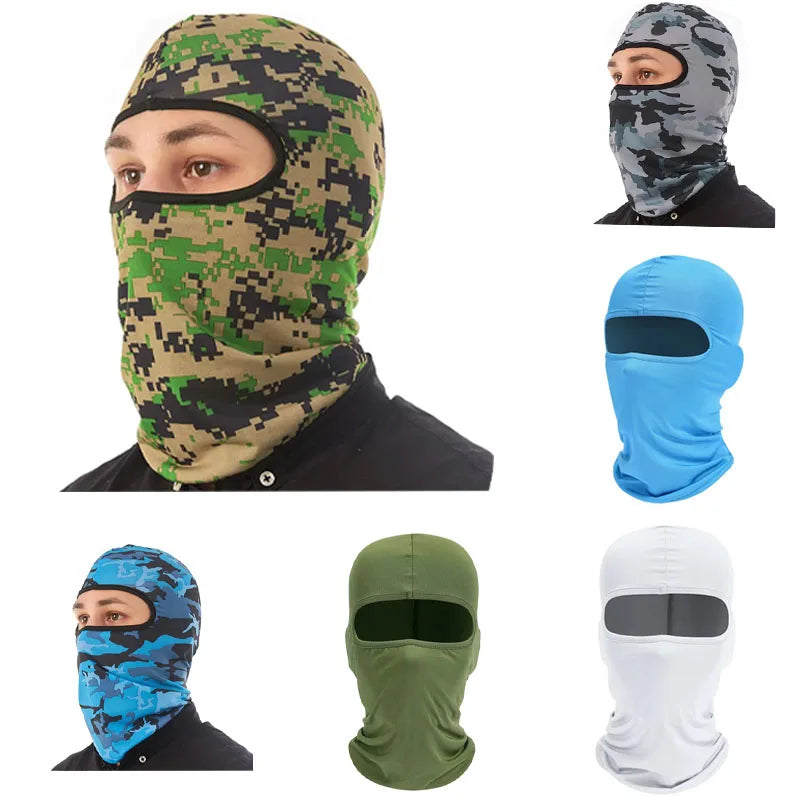 1/2pcs Men's Cycling Cap Balaclava Full Face Ski Mask Hood Hiking Camping Hunting Tactical Airsoft Cap Bike Hats Neck Gaiter Oasis Select