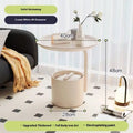 Storage Coffee Table Creative Covered Small Round Table Living Room Small Round Table Storage Rack Bedroom Bedside Table Oasis Select Milk white