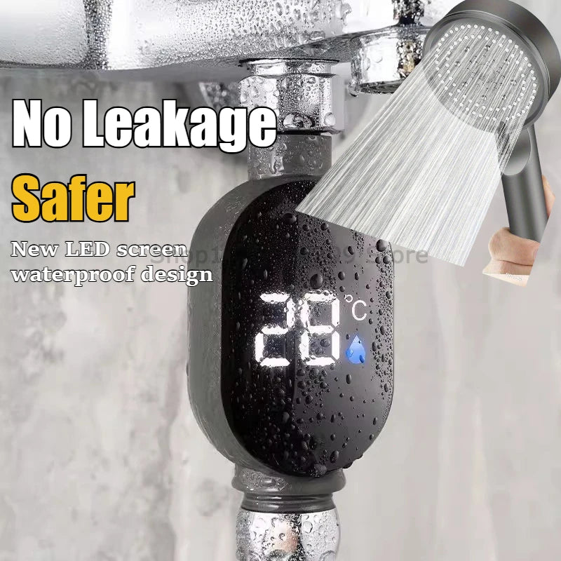 Black Bathroom Led Display 0℃~99℃ Home Water Shower Thermometer Water Accurate Temperature Measurement Meter Bathroom Oasis Select