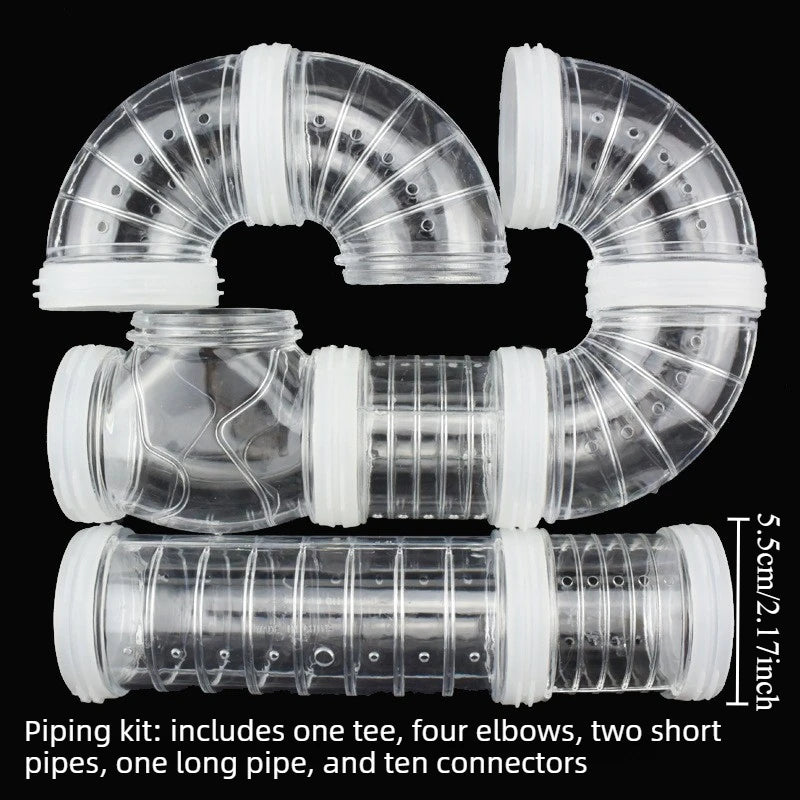 Hamster Maze Play Tube Kit Removable External Pipeline Tunnel DIY Cage Accessories for Small Rodent Activity Oasis Select White