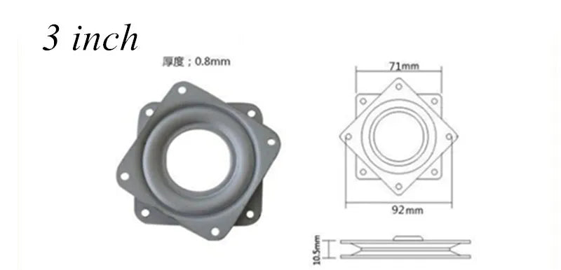 3/4 inch Swivel Plates Bearing Display stand turntable Lazy susan 360 Degrees Rotating Rolling DIY Furniture Hardware Oasis Select A-3inch