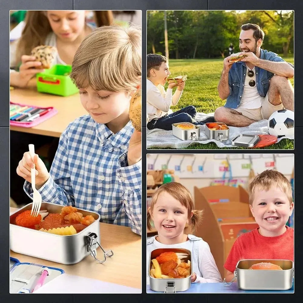 Stainless Steel Bento Box – Leakproof Lunch Box with Clips Stainless Lunch Box Oasis Select