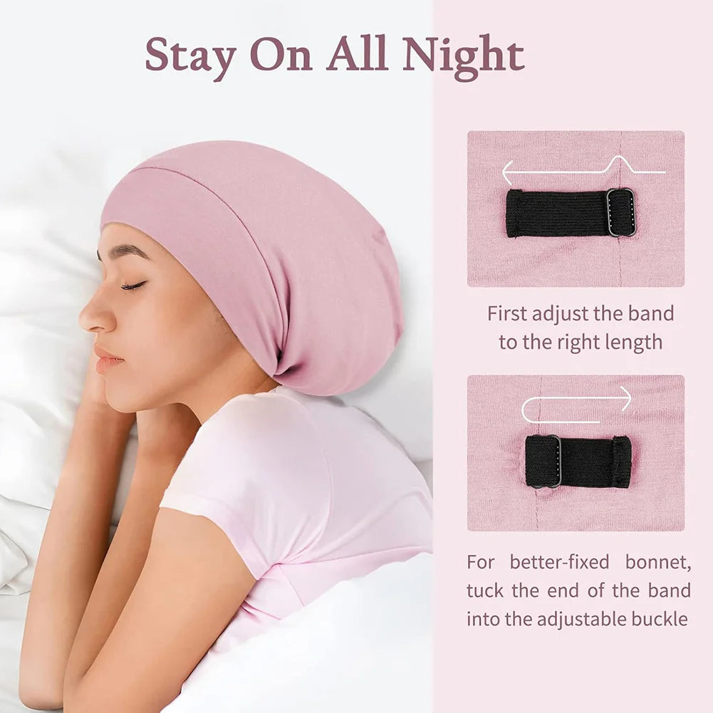 Satin Sleep Bonnet – Adjustable Hair Cap for Women