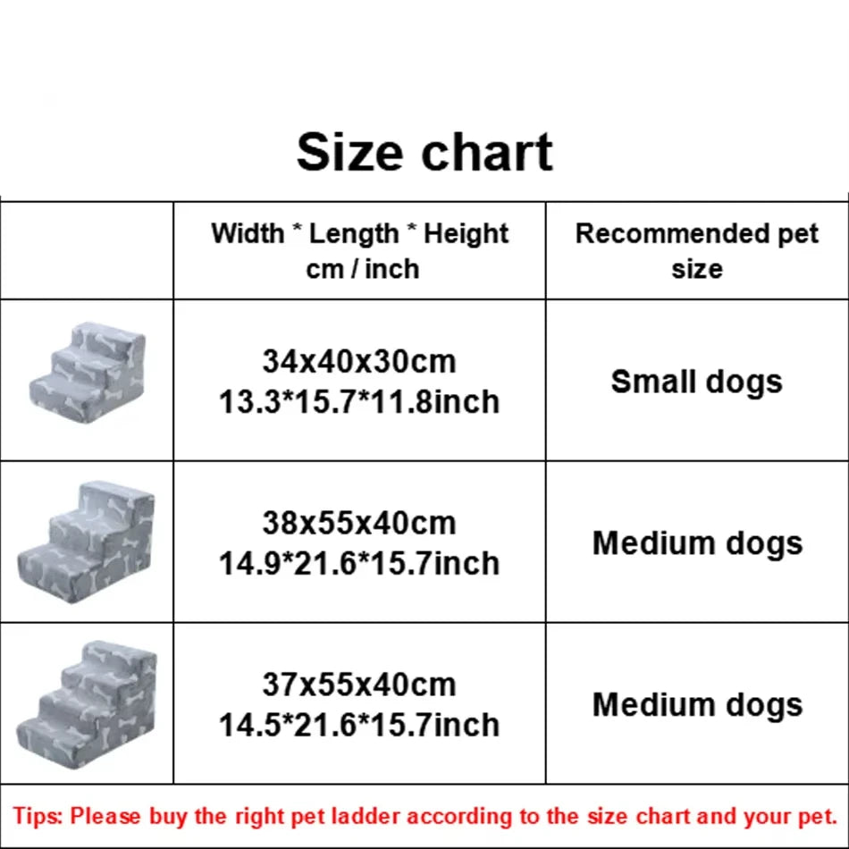 Ladder Dogs Pets Bone Shape Puppy Stairs Beside The Sofa Bed Ramp for Dogs Protecting Pet Joint Safety Stairs for Elderly Dogs Oasis Select