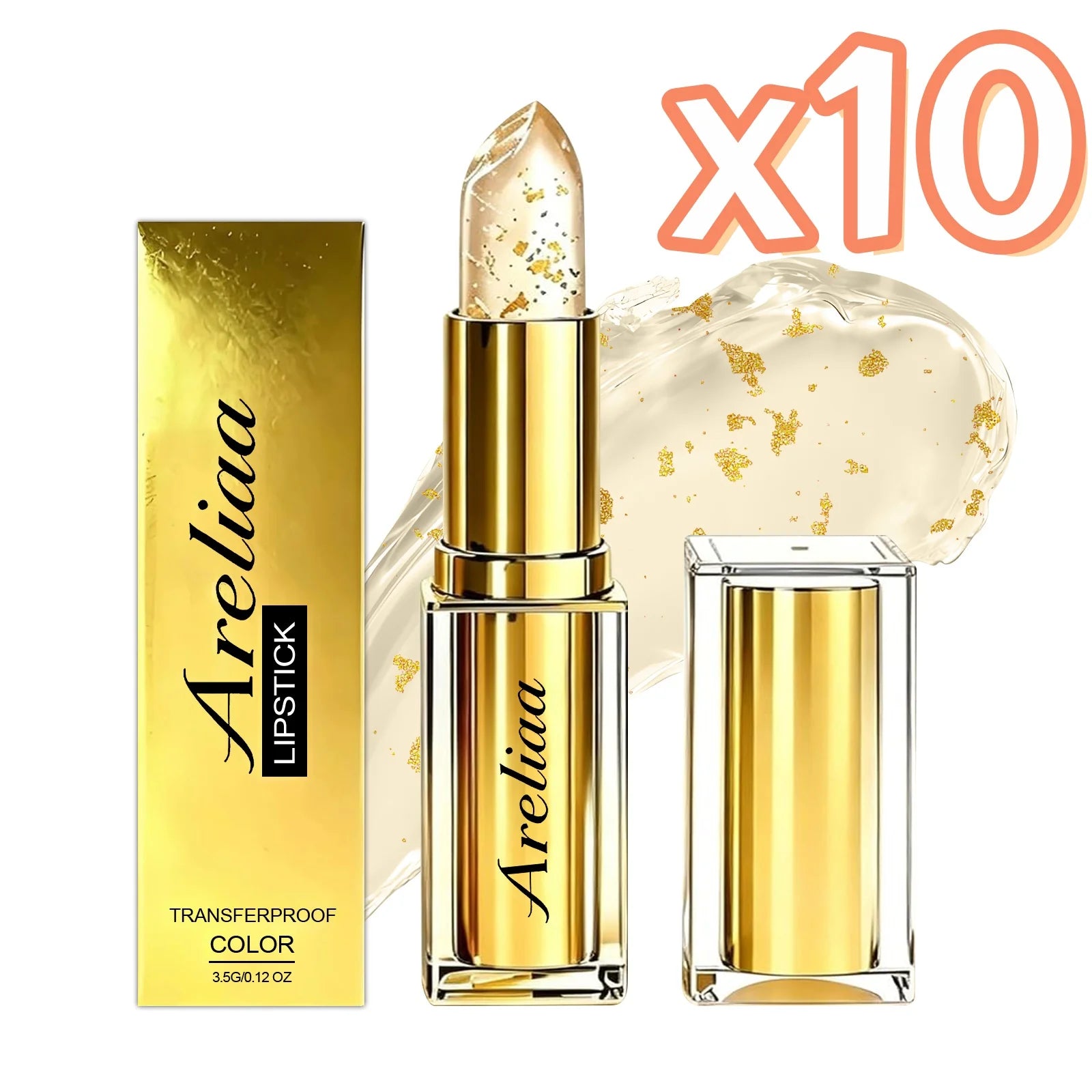 Gold Foil pH Color Changing Lip Balm | Moisturizing Lip Gloss Color Changing Lip Balm Oasis Select 1pc Boxed x 10