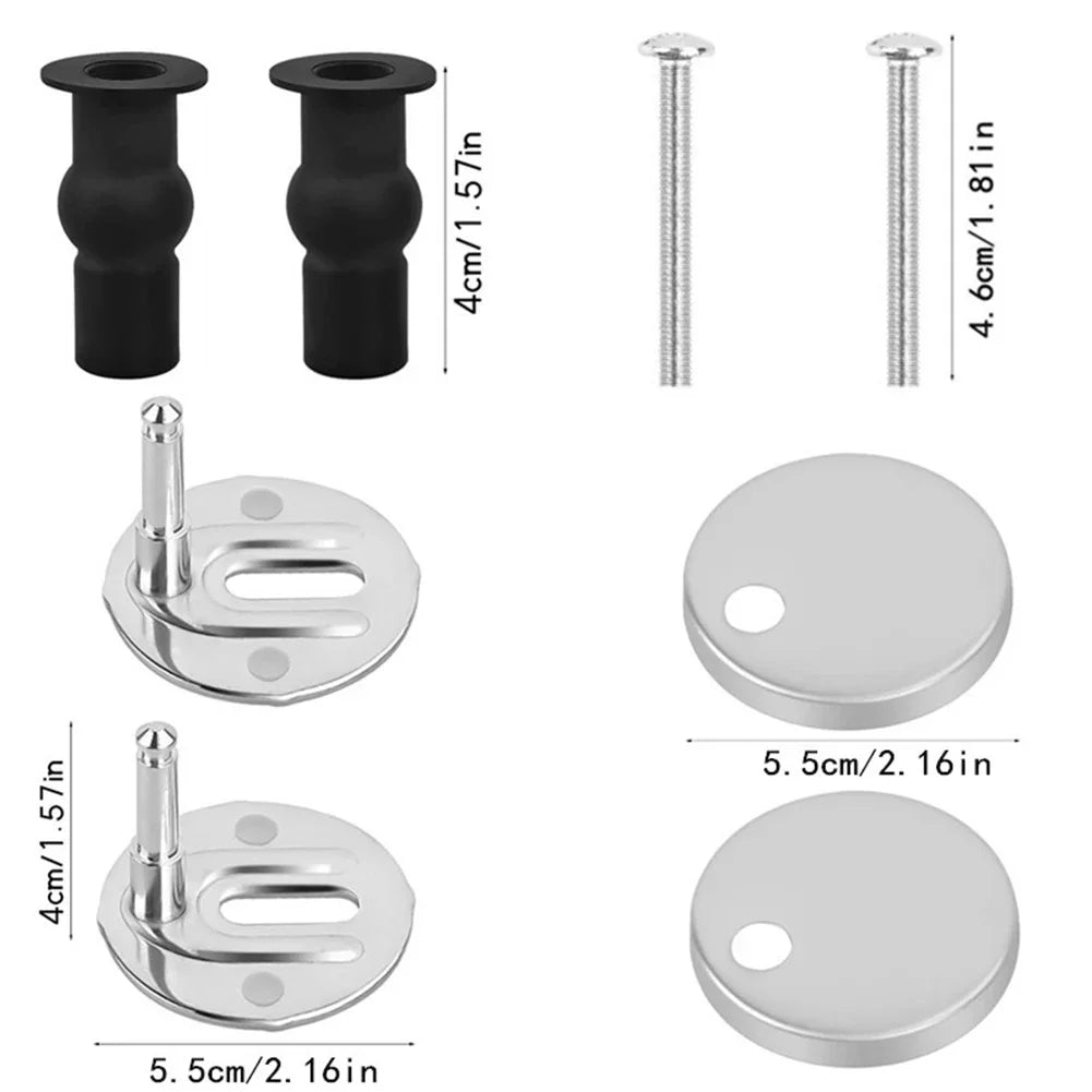 Toilet Cover Hinge Kit Parts Replacement Steel + Rubber 47mm/55mm Convenient Design Easy Installation Brand New Oasis Select 5.5cm