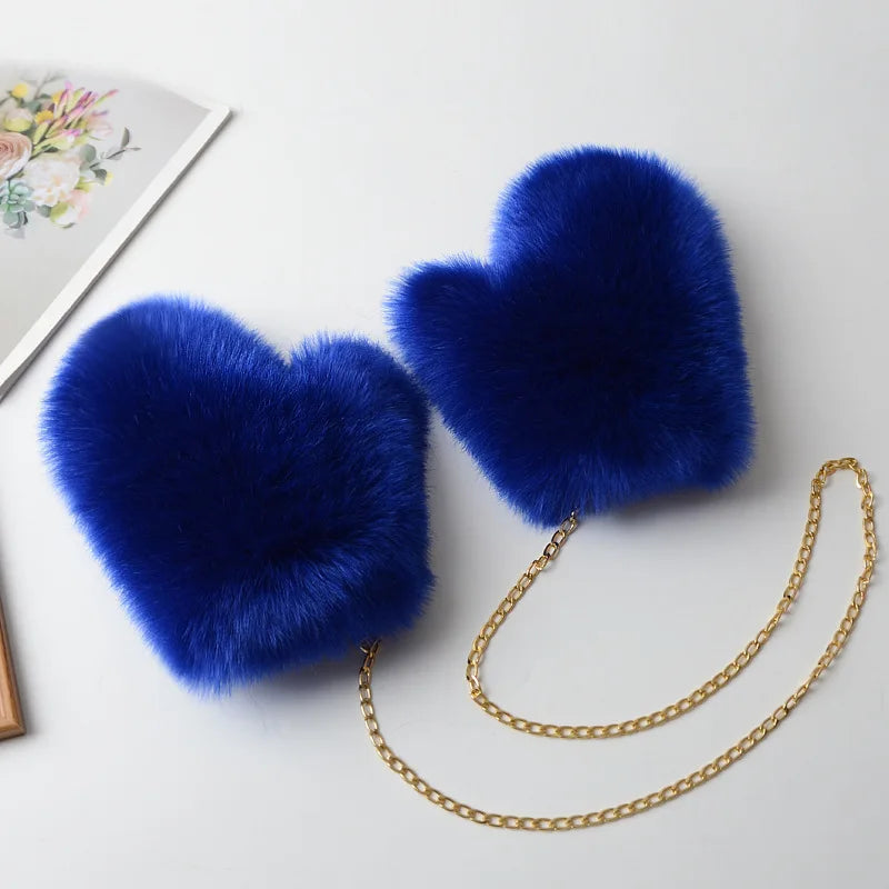 Real Fox Fur Winter Gloves 2025 Luxury Ladies Natural Fox Fur Mittens Keep Warm Women Fashion Cute Plush Hand Warmer Gloves Oasis Select blue
