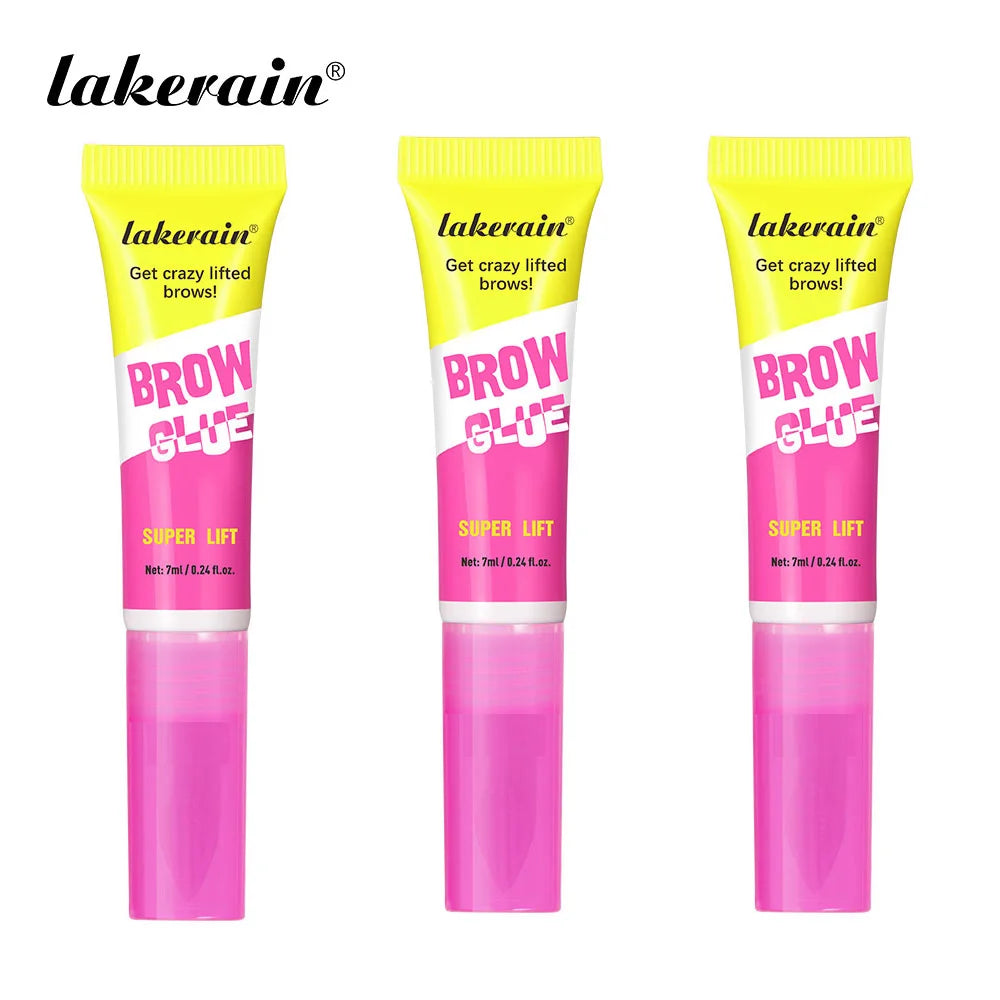 Super Lift Brow Glue Lamination Gel Crazy Lift Brow Long-lasting Strong Hold & Built-In Styling Comb Clear Eyebrow Gel Cosmetics Oasis Select 3 pcs