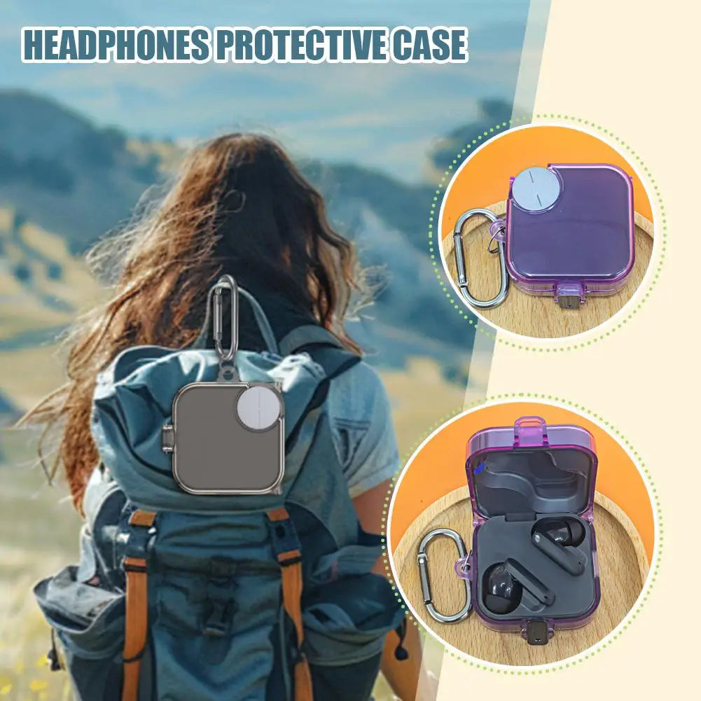 Transparent TPU Case for CMF Buds Pro 2 with Lock & Hook