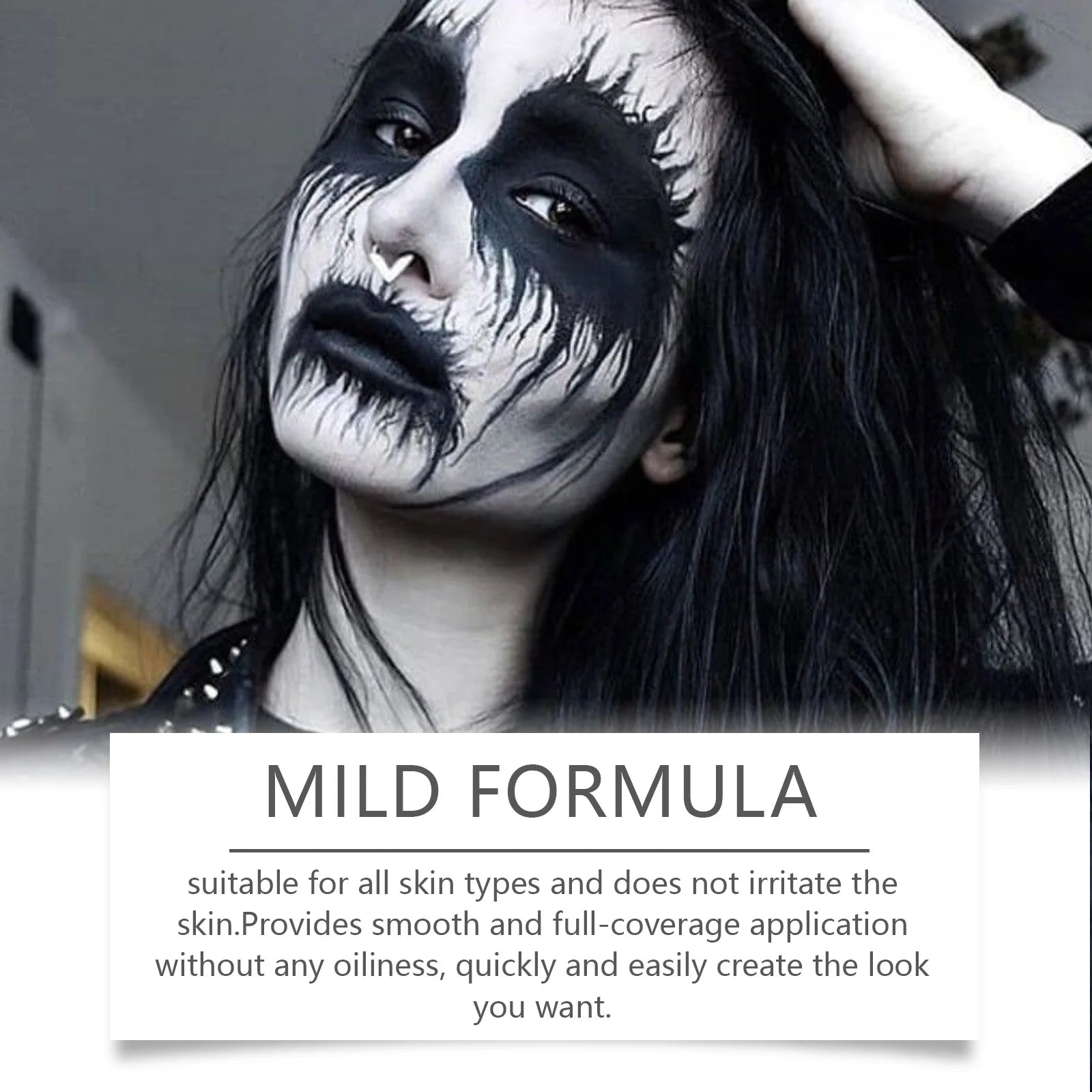 Halloween Liquid Face & Body Paint Black White 120ml | Eelhope