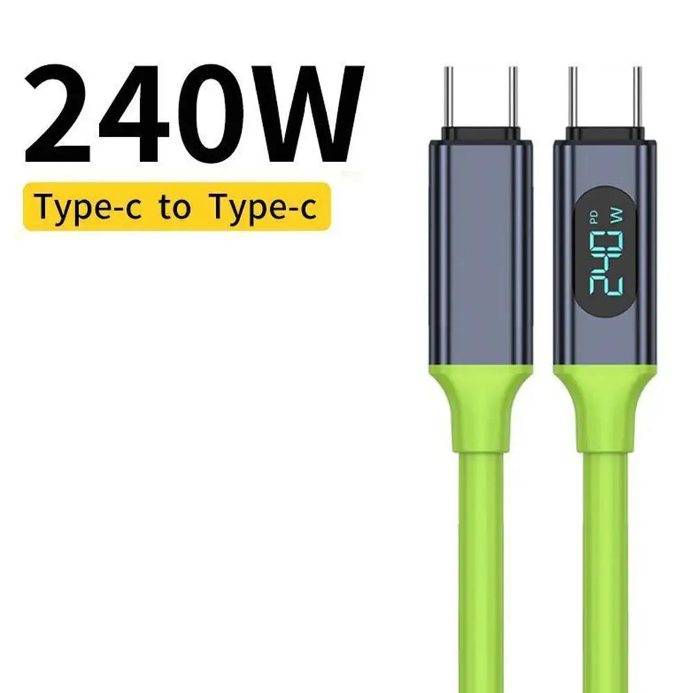 240W USB-C Fast Charging Cable with Digital Display – 1.5M