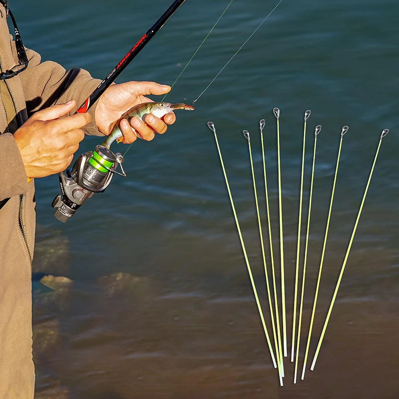 New 5Pcs 42CM Boat/Raft Rod Tip Spare Tail Fiberglass Refit Replacement Fishing Rod Tip With Top Ring Fishing Gear Accessories Oasis Select