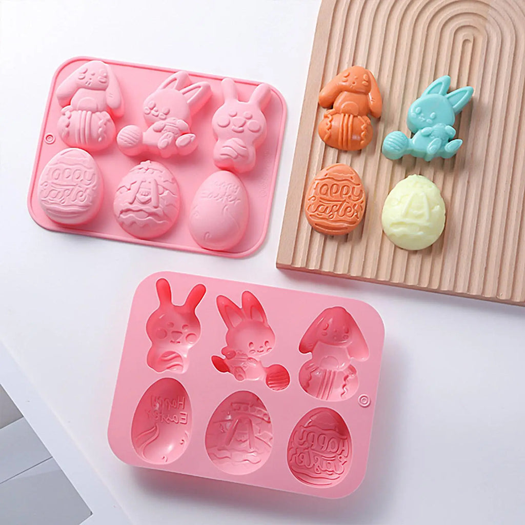 Easter silicone Molds Easter egg rabbit shaped baking mold chocolate candy mold Baking Tool Easter themed party decoration Oasis Select