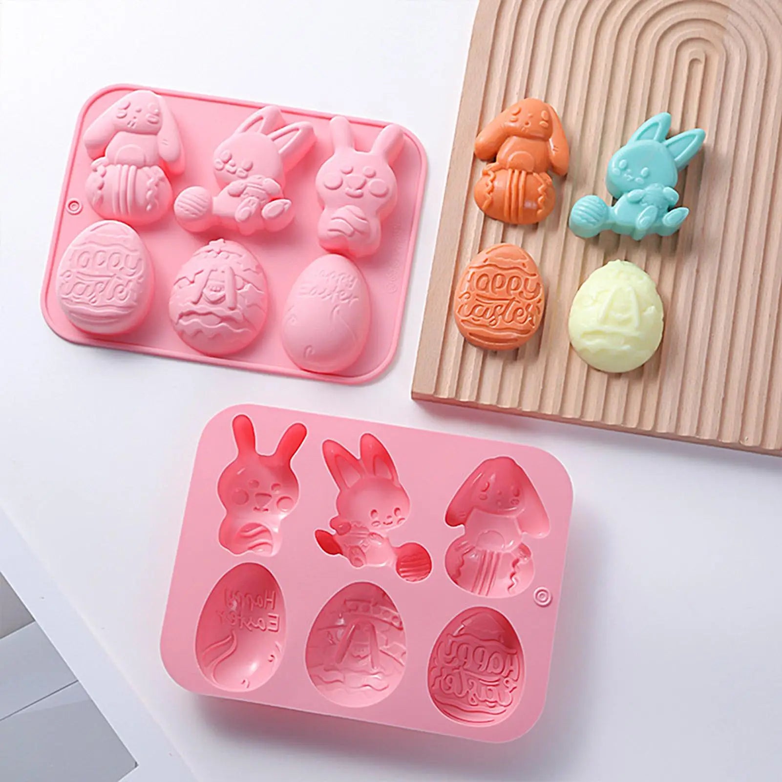 Easter silicone Molds Easter egg rabbit shaped baking mold chocolate candy mold Baking Tool Easter themed party decoration Oasis Select