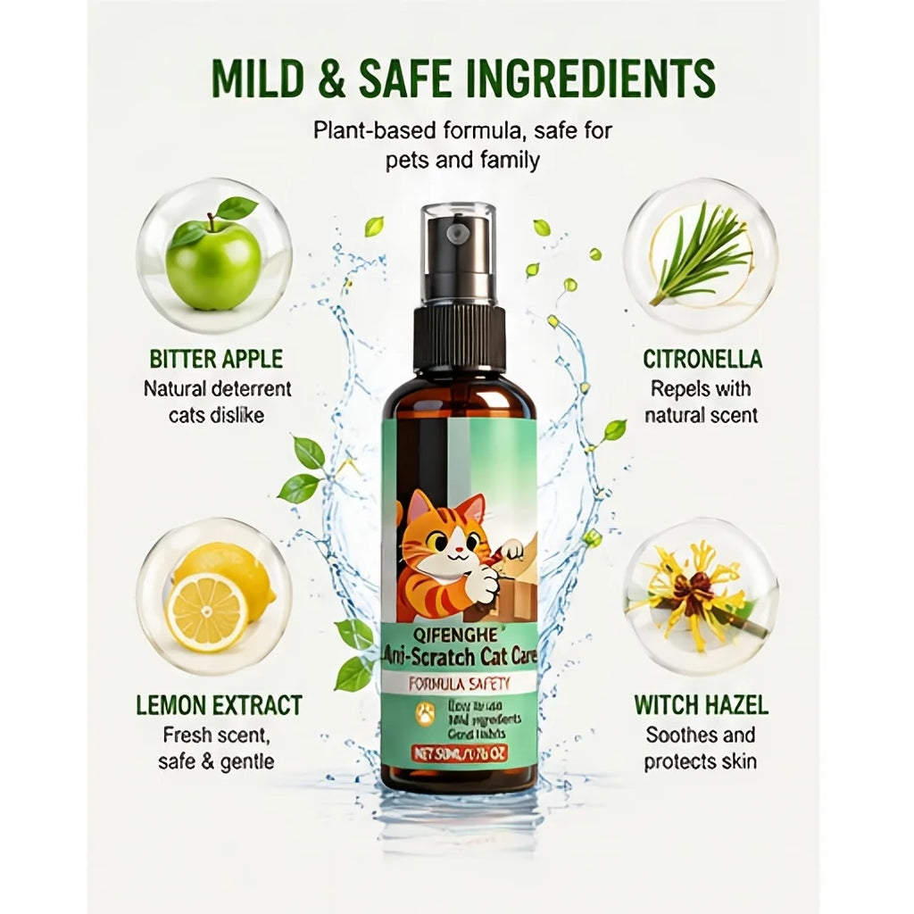 Fresh Scent Cat Anti-Scratch Deterrent Spray Safe Fast Drying Gentle Formula for Scratch Prevention And Training Protection Oasis Select