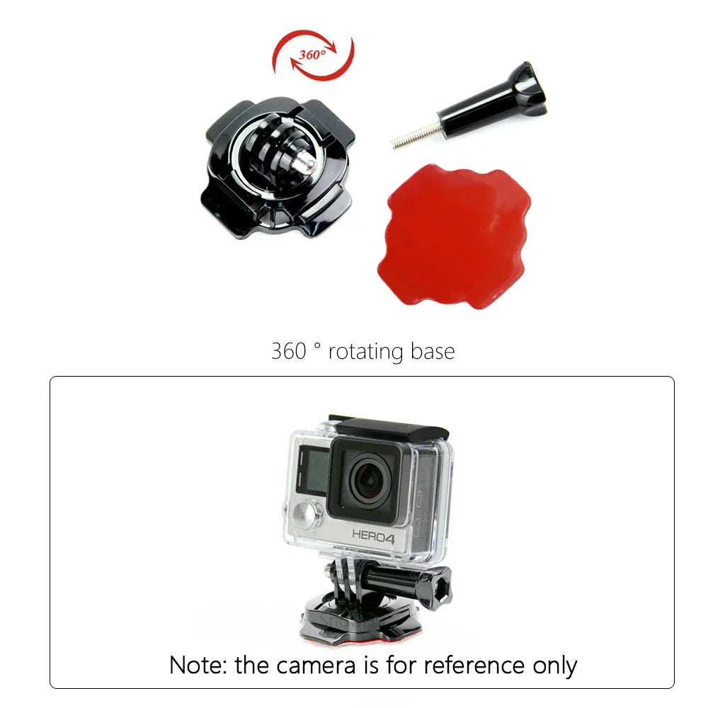 360° Rotating Helmet Mount with 3M Adhesive for GoPro & Action Cams