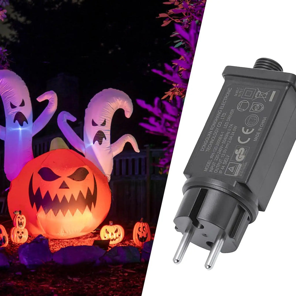 LED Light Power Adapter 12V EU Plug Fairy Lights Power Adapter IP44 Waterproof Transformer for Inflatables Outdoor Decoration Oasis Select
