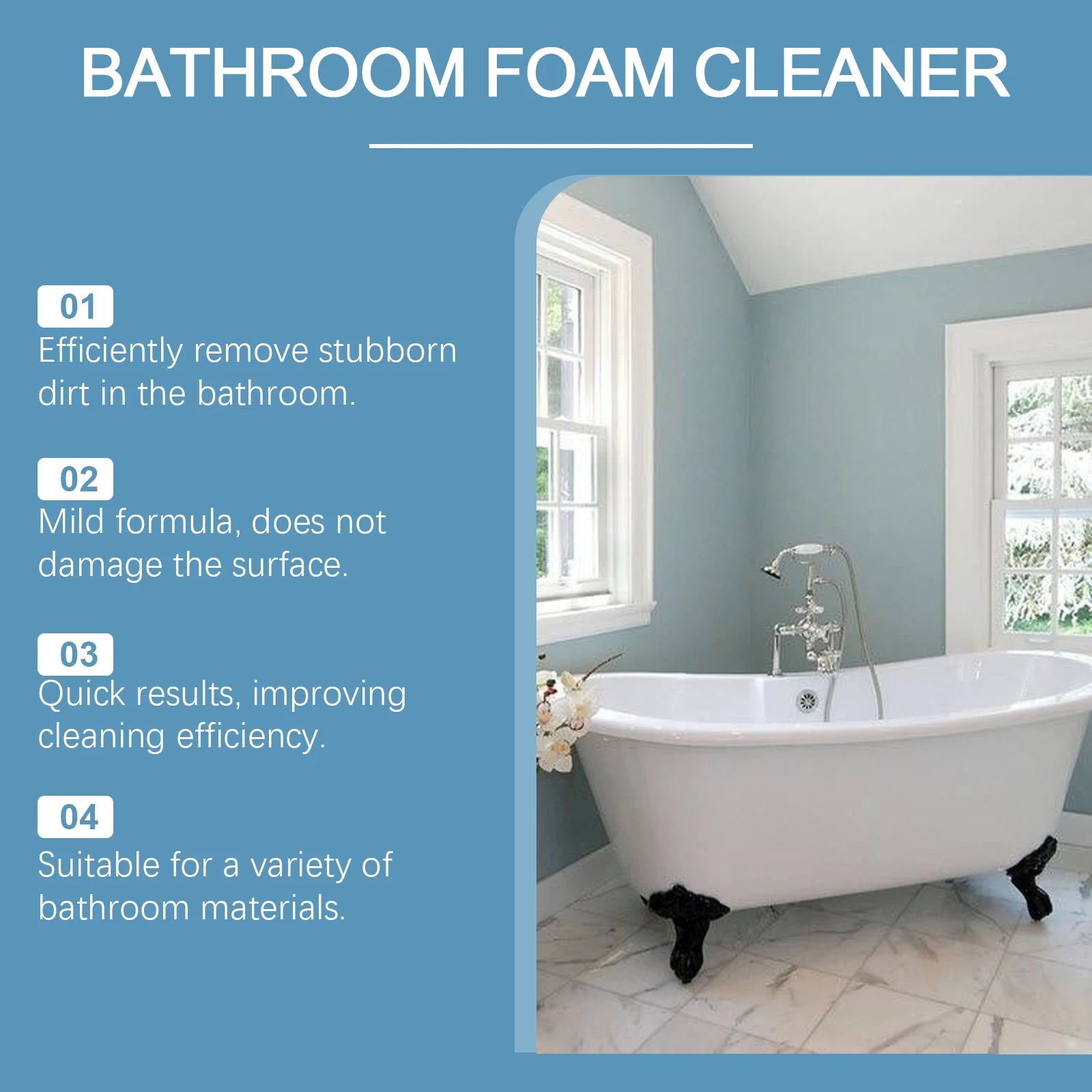 Bathroom Foam Cleaner Stubborn Grime Remover Rust Soften Scale Wall Joint Mold Cleaning Ceramic Tile Water Stain Scale Cleaner Oasis Select