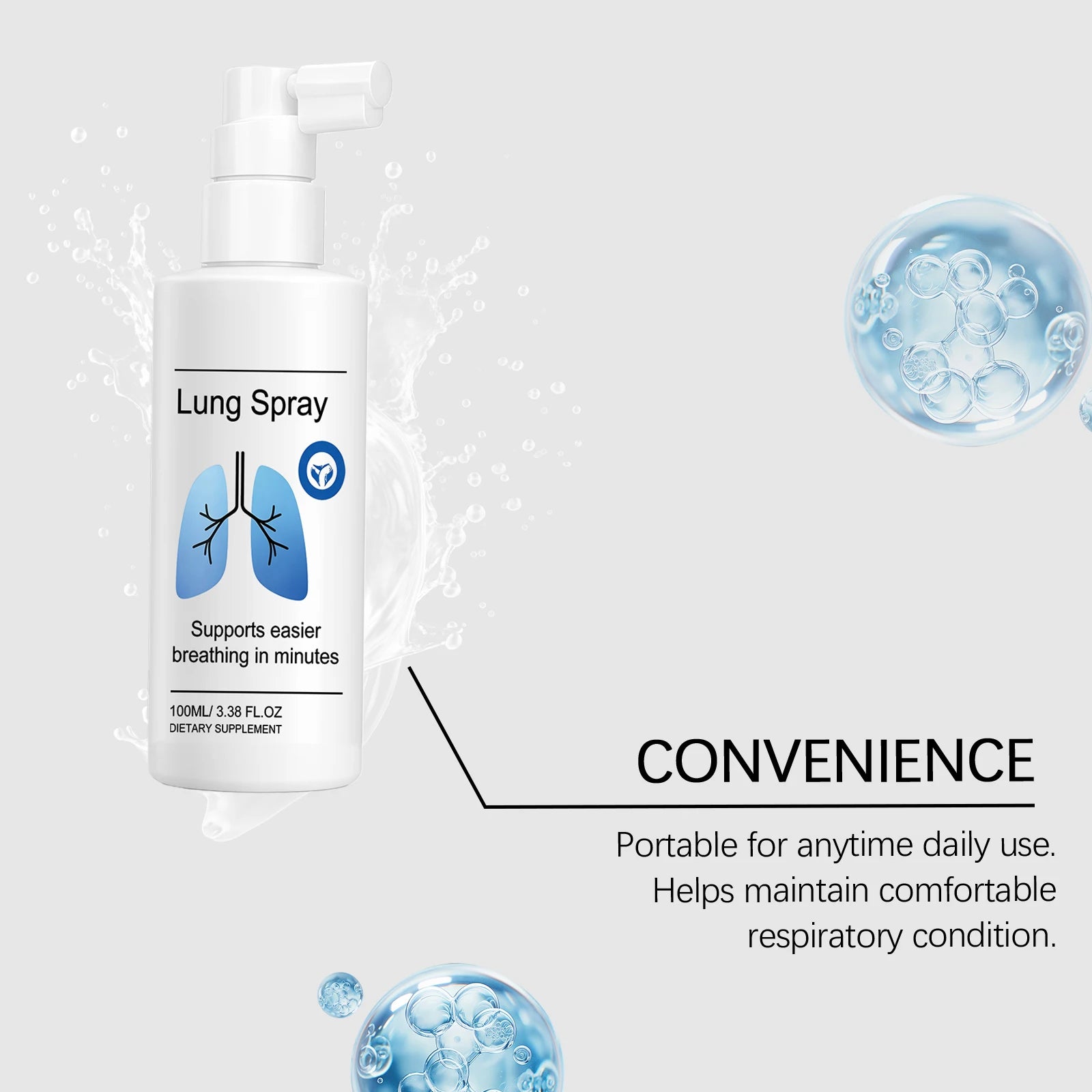 Organic Herbal Lung Cleansing Spray Effective Dissolve Mucus Relieve Throat Dryness Support Respiratory Health Soothe Breathing Oasis Select