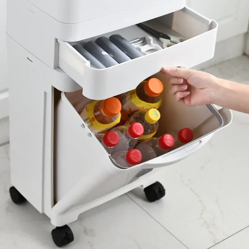 Kitchen trash can Large deodorant garbage with lid Double layer dry and wet separation garbage sorting Double layer inner bucket Oasis Select