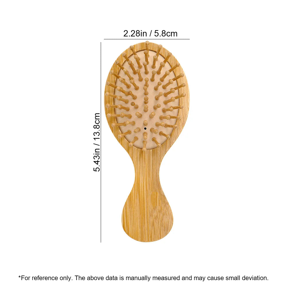 Natural Bamboo Hair Brush with Air Cushion - Scalp Massage, Anti-static Detangling Comb for Daily Hair Care & Styling Oasis Select