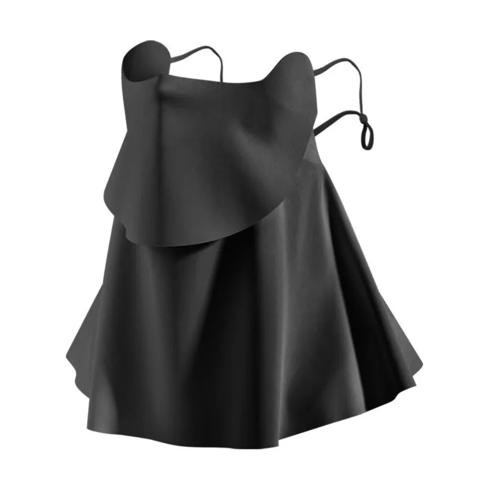 UPF50+ Ice Silk Face Mask Full Face Cover Breathable Fabric UV Protection Mask Half Face Cover 360° Coverage Oasis Select Black
