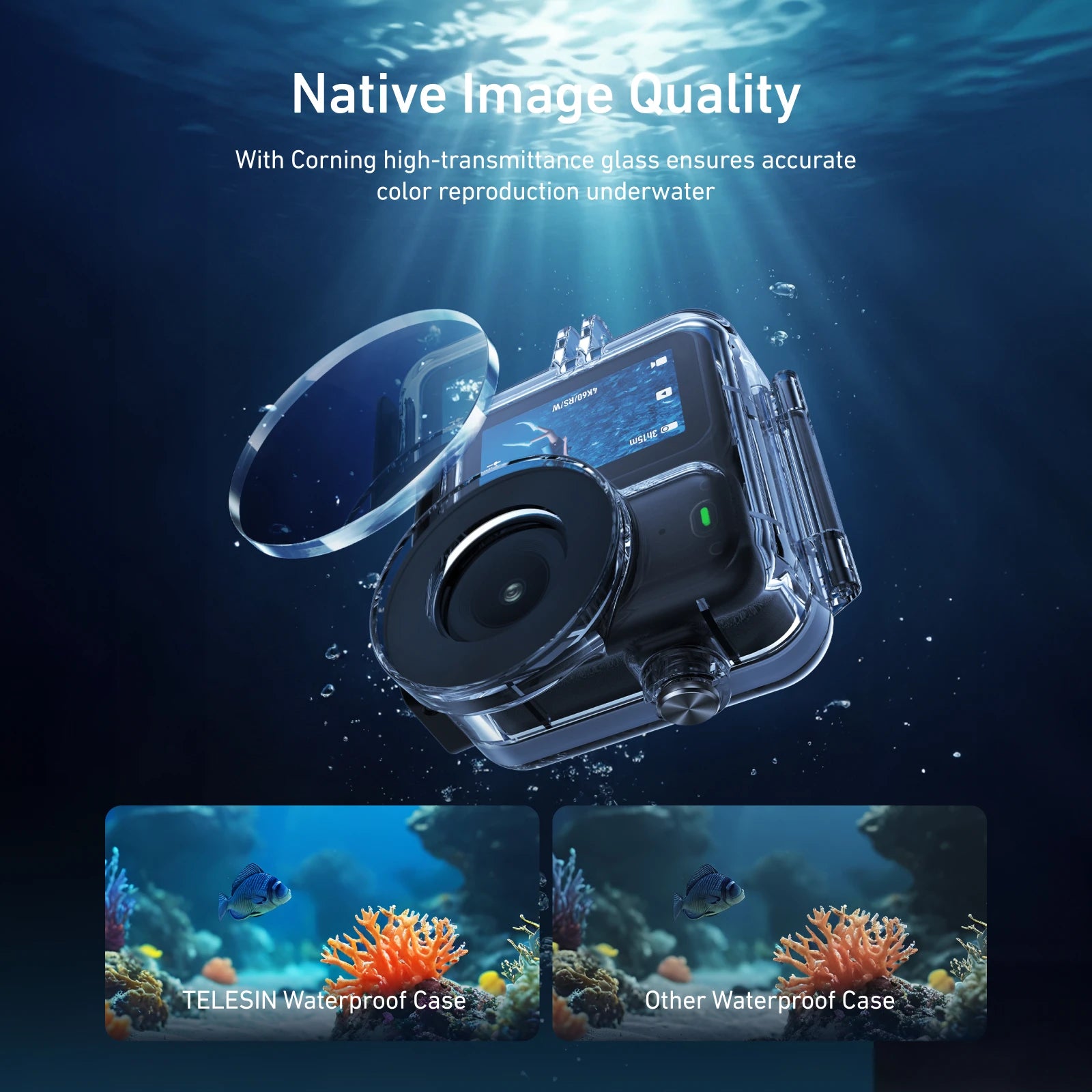 TELESIN 60M Waterproof Case for DJI Osmo Nano Dive Housing