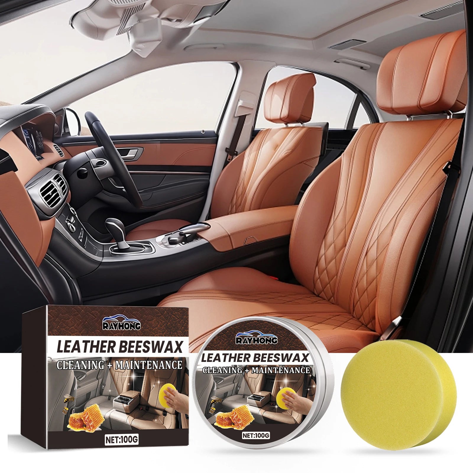 Rayhong Automobile Leather Care Cream Seat Sofa Damage Leather Maintenance vehicle Clean renovation Multifunctional Repair Cream Oasis Select