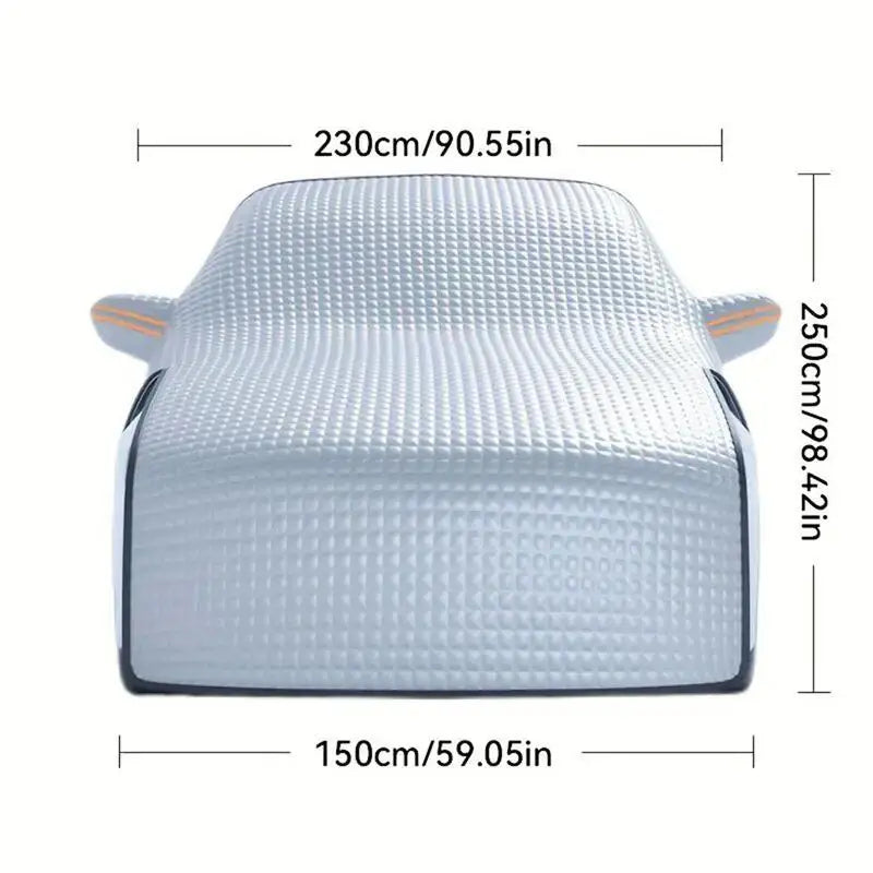 Car Snow Cover Lengthened Sun-Proof Snow Cover Dustproof Frost Guard with Reflective Strip for All Seasons Multifunction Cover Oasis Select