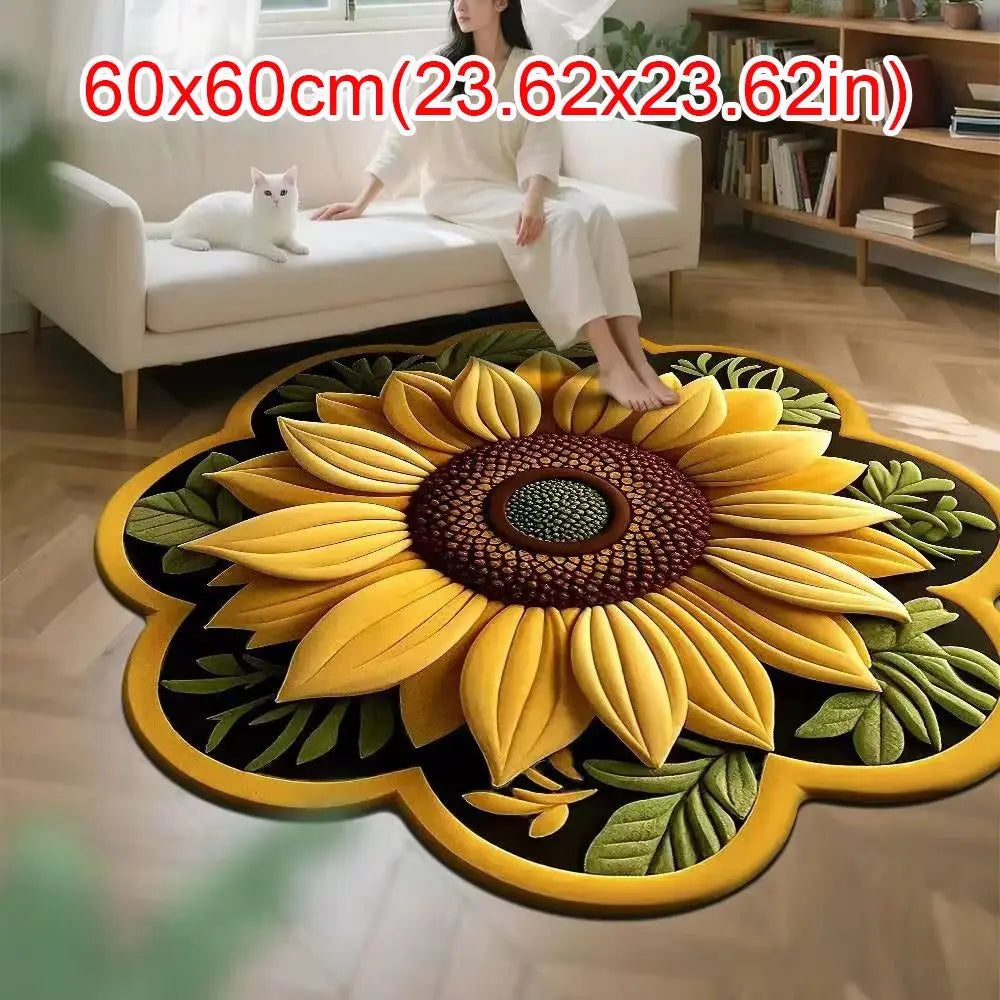 Sunflower Shaped Non-Slip Soft Carpet Mat 60x60cm | Home Décor