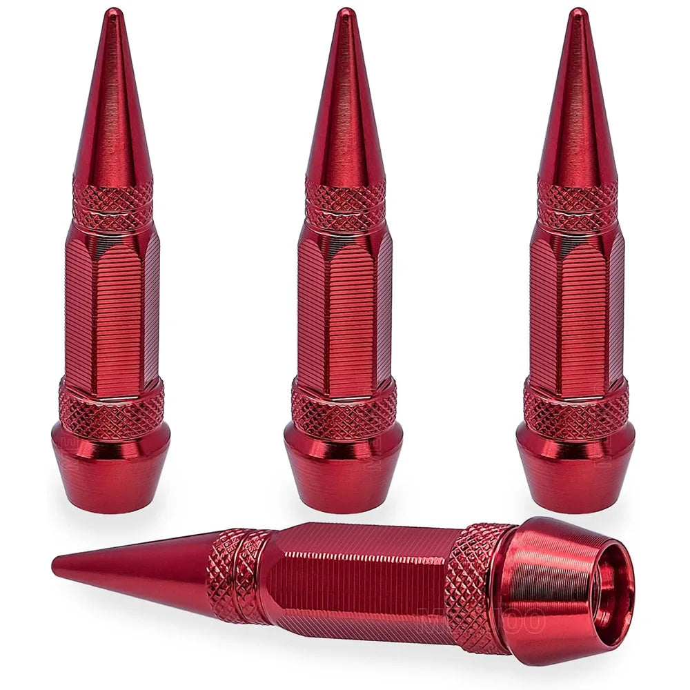 4Pcs 60mm Valve Caps, Aluminum Alloy Dustproof and Waterproof Tire Valve Stem Caps, Suitable for Cars, Trucks and Motorcycles Oasis Select Red-4Pcs
