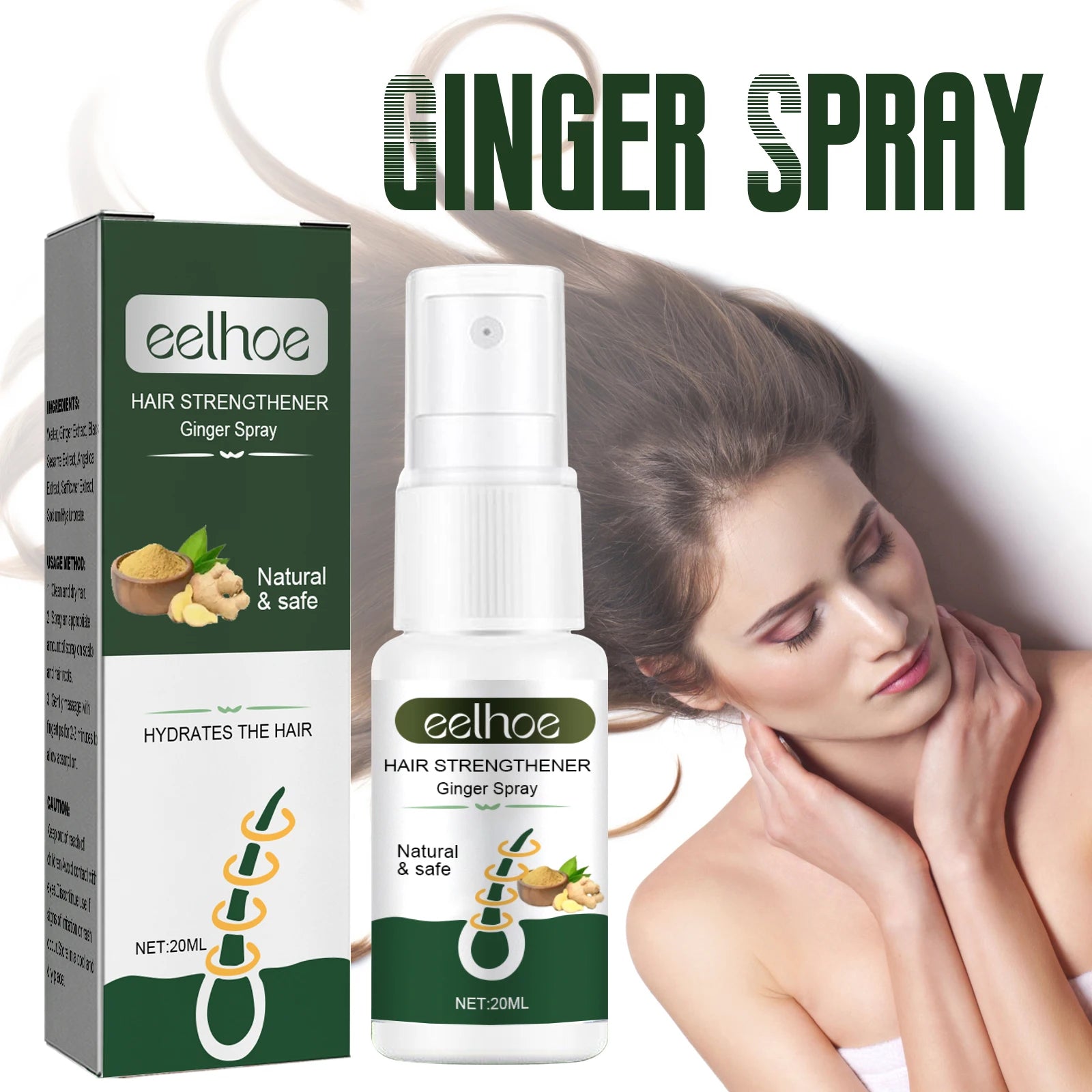EELHOE Ginger Hair Spray – Prevent Hair Loss & Thicken Hair