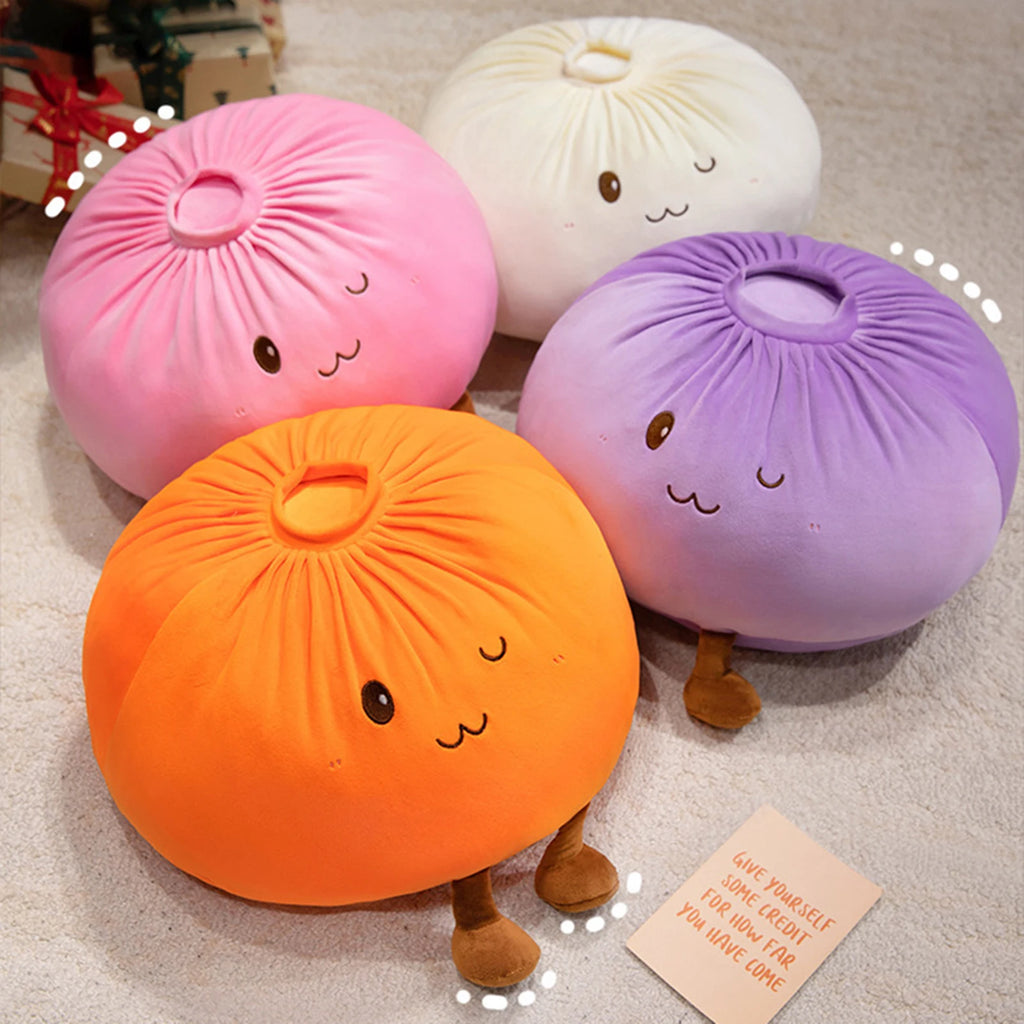Cute Dumpling Plush Pillow – Soft Steamed Bun Stuffed Toy