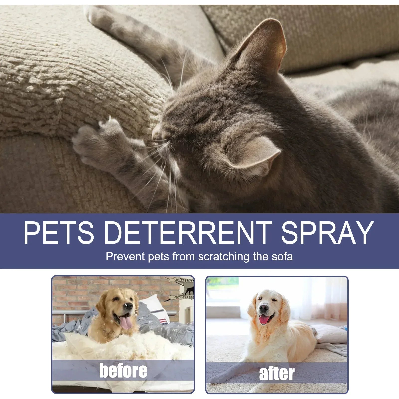 50ml Cat Scratch Deterrent Spray Natural Scratching Training Aid Spray No Stimulation Orange Fragrance Sofa Furniture Protectors Oasis Select