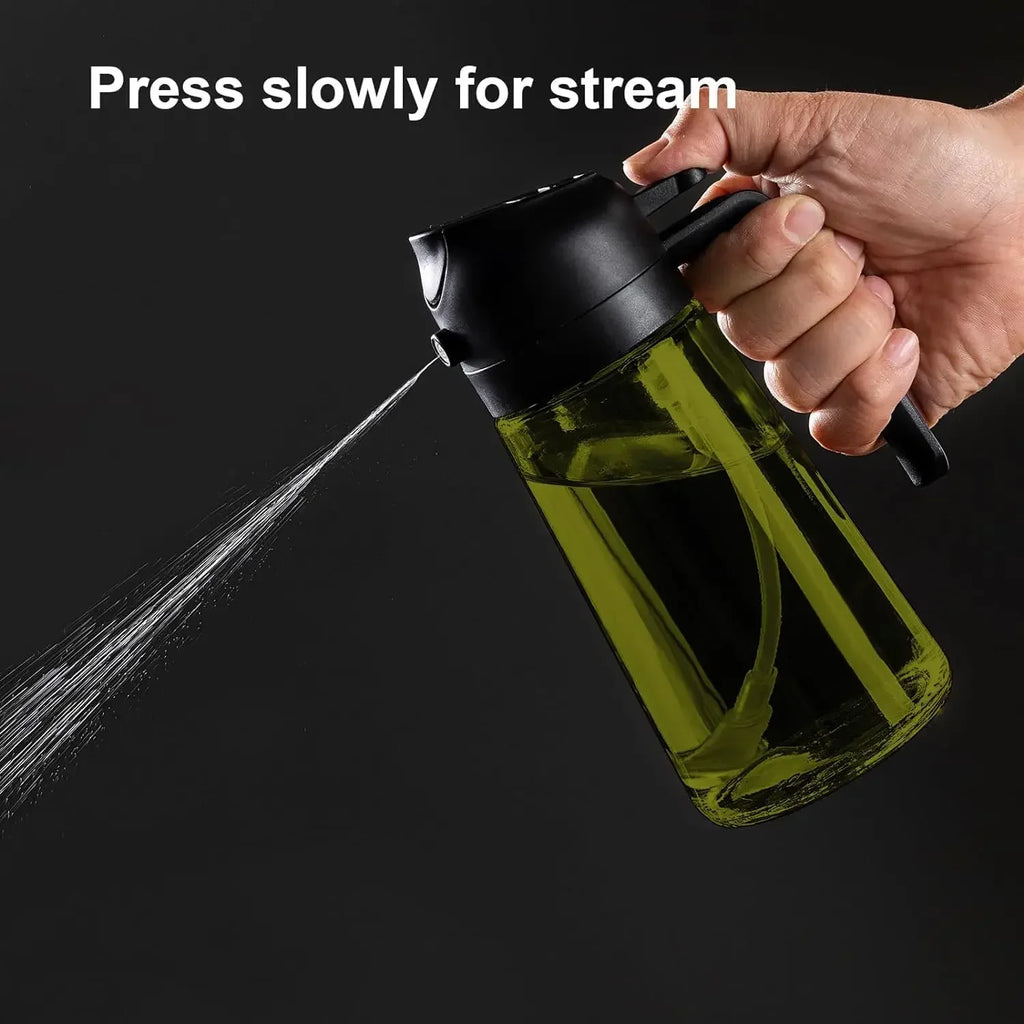 2-in-1 Dark Glass Oil Sprayer Olive Oil Dispenser Black Lightproof Oil Sprayer for Cooking Salads and Barbecues Barbecue Tools Oasis Select