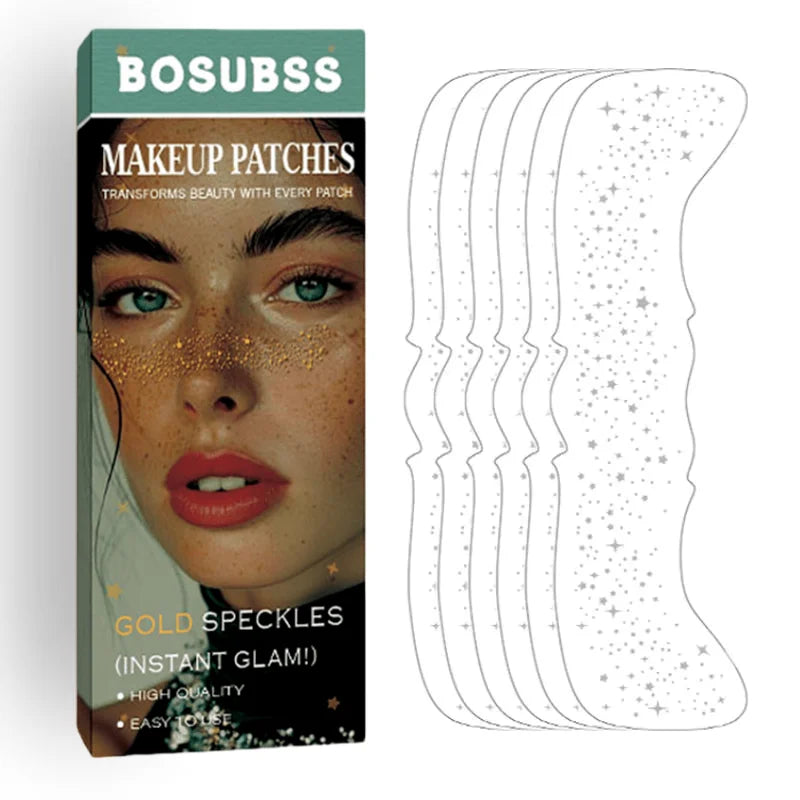 6/3 pieces/set - Gold/Silver Star Flashpoint Facial Tattoo Stickers Easy to Apply Natural Freckle Makeup Decoration Essential Oasis Select 6pcs 1