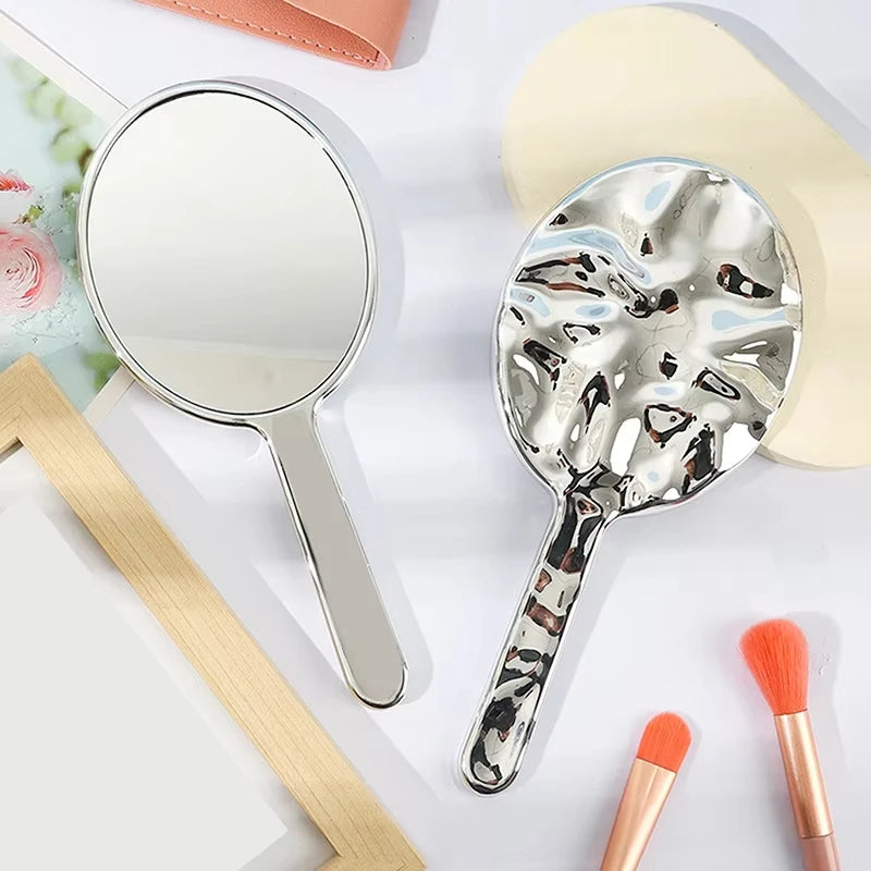 Oval Handheld Makeup Mirror – Portable Travel Cosmetic Mirror