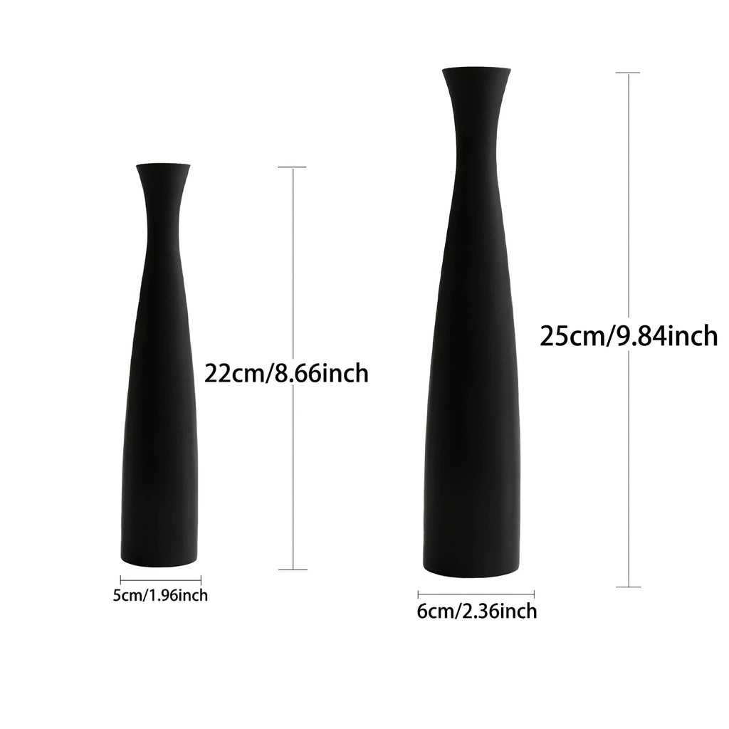 Modern Minimalist Vase Set White & Black Home Decor (2-Pack) Decorative Vase Set Oasis Select