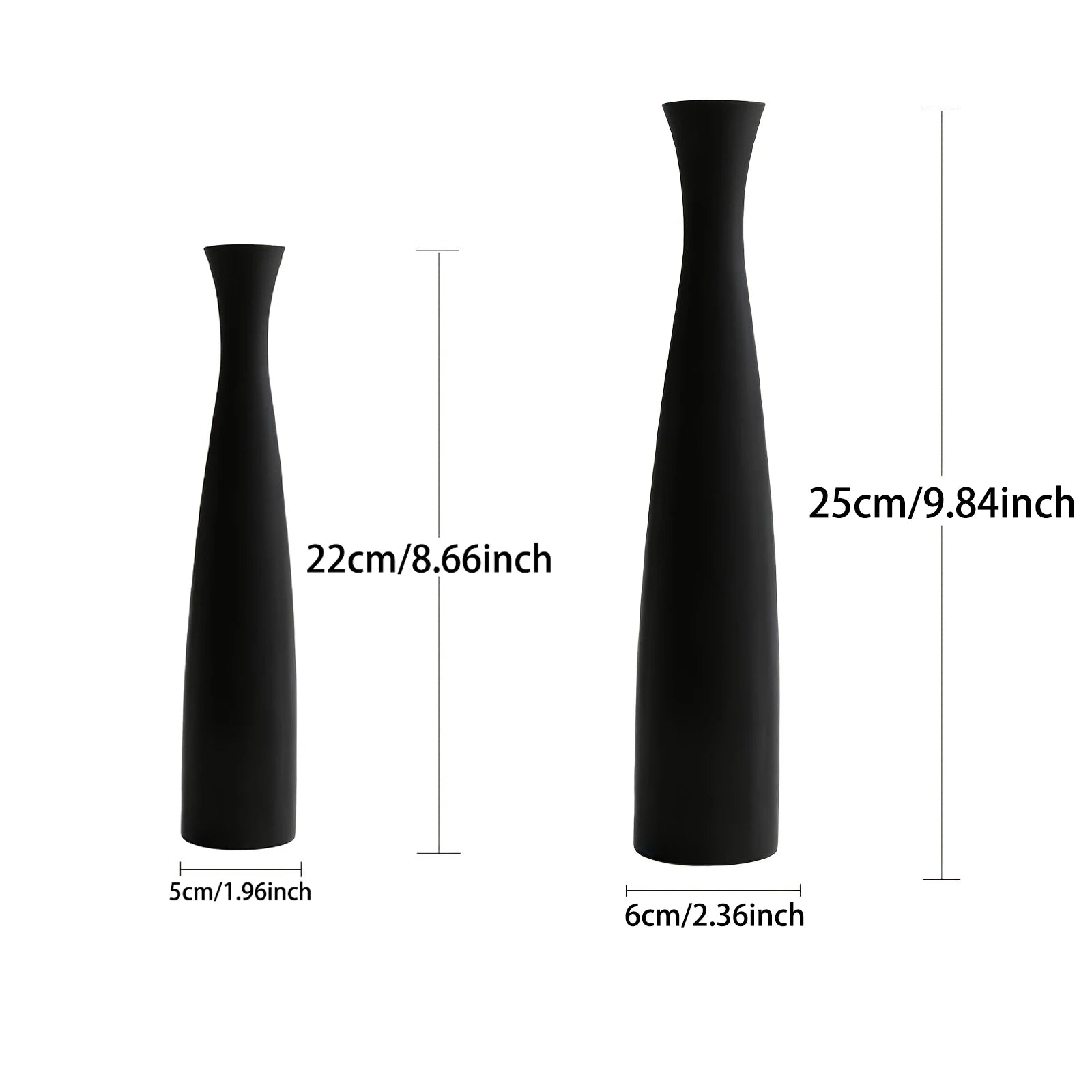 Modern Minimalist Vase Set White & Black Home Decor (2-Pack) Decorative Vase Set Oasis Select