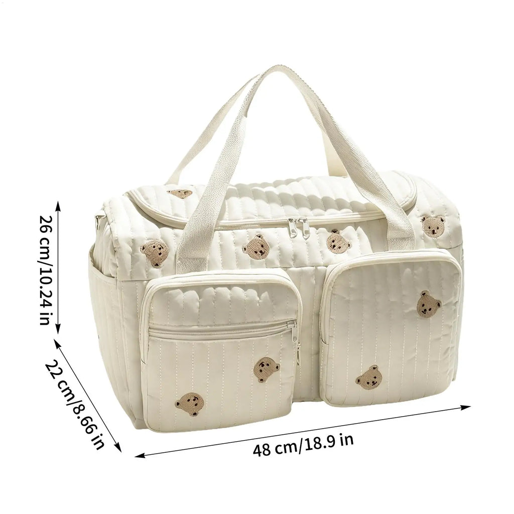 Diaper Bag For Travel Cartoon Bear Diaper Bag With Compartment Spacious Nappy Pouch momma Bag For Travel Camping Home Shopping Oasis Select
