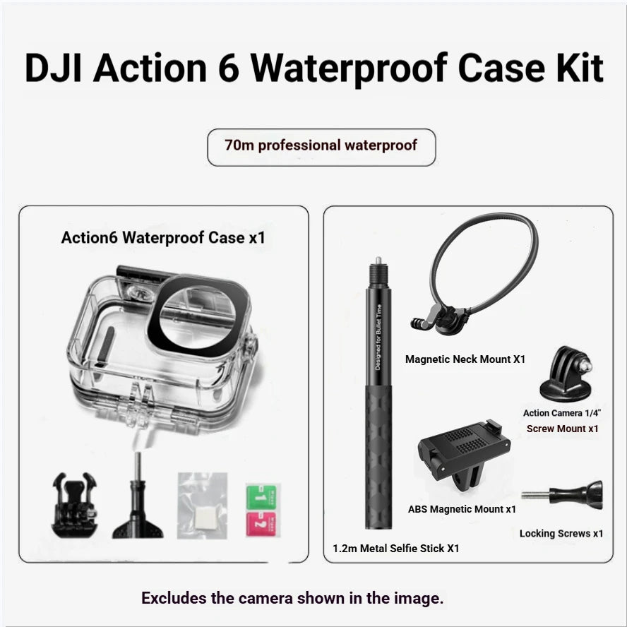70M Waterproof Housing Case for DJI OSMO Action 6 – Dive Shell