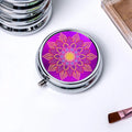 Circular Storage with 3 Compartments Single Compartment Metal Small Medicine Box Jewelry Box Foldable Portable Mini Medicine Box Oasis Select 536Y28
