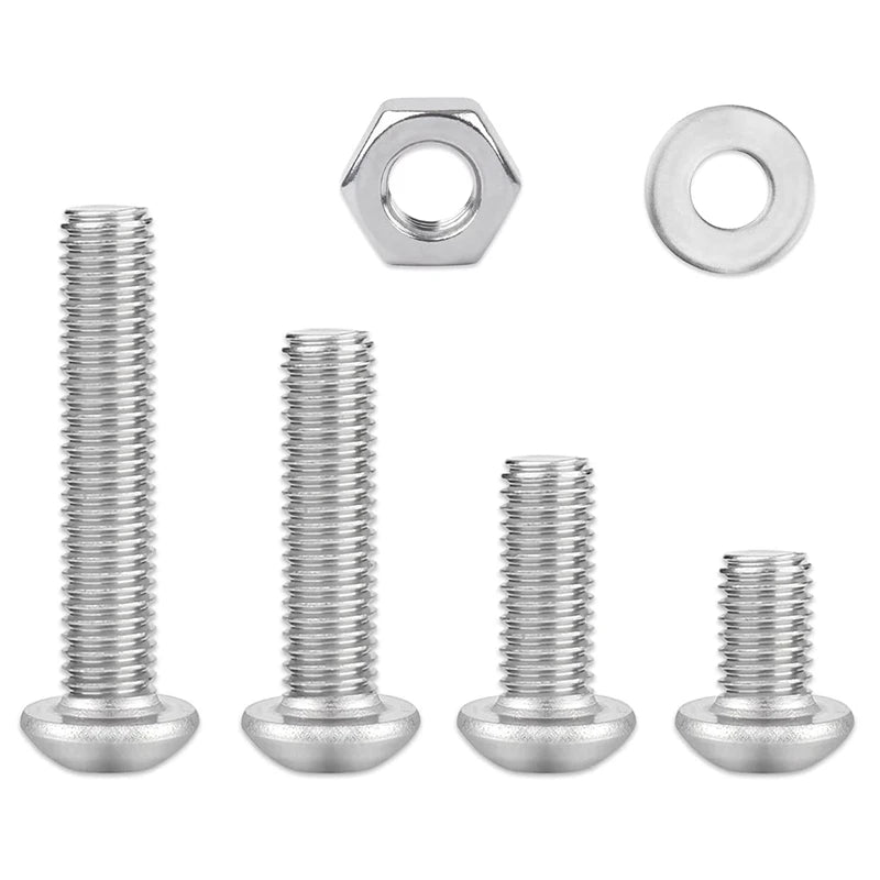 Stainless Steel Screw Button Round Pan Head Screws Hexagon Socket Screw Bolt Nut Washer Set Box Kit Hexagon Socket Screw Oasis Select